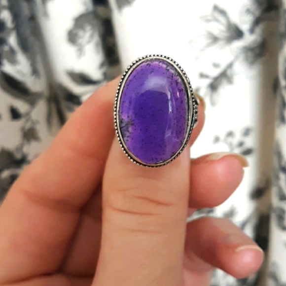 New Unique Dendritic Opal 925 Silver Ring. - Picture 2 of 8